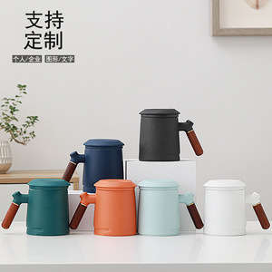 Gốm Tách Trà Cá nhân văn phòng trà với nắp lọc cup sáng tạo Mark Tea Master cup biểu tượng tùy chỉnh - Product Image 2