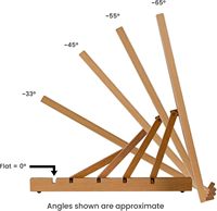 Chevalet de table portable pliable à 5 positions, planche à dessin en bois réglable jusqu'à 80 degrés pour le dessin et la peinture