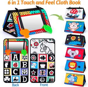 Espejo para Bebés con Mordedor, Juguetes de Espejo para Bebés, Juguetes Sensoriales Montessori, Libro de Tela Interactivo, Juguetes de Espejo para Recién Nacidos - Product Image 6