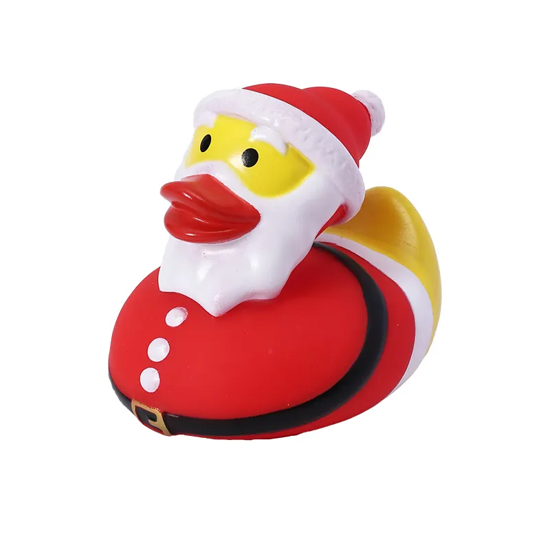 Fabricant vente directe, pvc personnalisé rouge jaune blanc noir canard de noël canard de bain pour enfants