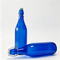 Bouteilles en verre vides en gros, bouteilles de boissons avec couvercles à clipser pour une conservation hermétique des enzymes, bouteilles de lait, jus, vin de fruits