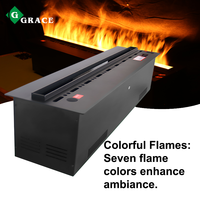 Chimenea Eléctrica Igracelite 3D con Vaporizador de Agua, Llama LED, Pantalla Táctil Inteligente, Control Remoto RGB, Decoración para el Hogar