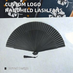 Abanicos de Bambú Portátiles Tallados a Mano con Arte Folclórico, Decoración para Promoción Musical, Recuerdos, Regalos Empresariales, Pintados a Mano - Product Image 3