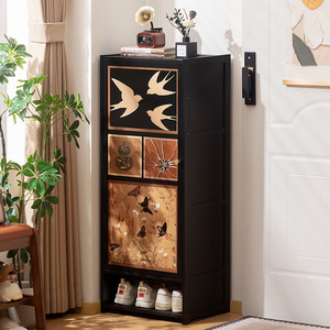 Simple multi-layer <b>shoe</b> cabinet with doors, vintage style <b>shoe</b> <b>rack</b>, home <b>shoe</b> <b>rack</b>, small space, dustproof entryway <b>storage</b> - Product Image 2