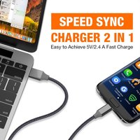 Câble de synchronisation de données USB-C tressé en nylon coloré 1M/2M à charge rapide 3A pour téléphone portable - Vente en gros usine