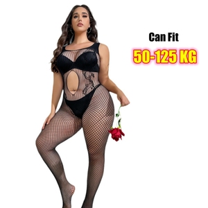 Lencería de red para mujer, mono de malla transparente con aberturas, talla grande, nueva <span class=keywords><strong>ropa</strong></span> <span class=keywords><strong>interior</strong></span> sexy elástica para mujer - Product Image 4