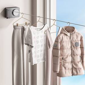 Línea de secado de ropa de lavandería para espacios <span class=keywords><strong>pequeños</strong></span>, balcones, dormitorio, línea de ropa montada en la pared, tendedero retráctil - Product Image 2