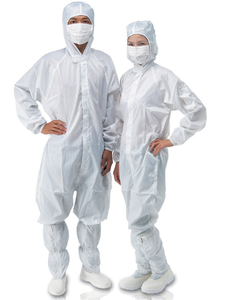 Directo de fábrica, ropa de seguridad de poliéster ESD antiestático, diseño de rayas de 5mm, Sala Limpia, trabajo de laboratorio, protección de nivel D Unisex - Product Image 2