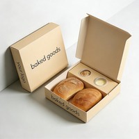 Boîte d'emballage écologique pour boulangerie à emporter, sauce à tremper, biscuits, gâteaux, pain, boîte d'emballage pour la restauration rapide, boîte d'expédition avec séparateur