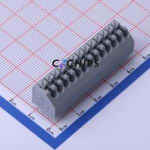 250-213 Spring Terminal Block Through hole Component (THT),P=3.5mm Connector 1x13P 3.5mm Gray 13P - Product Image 1