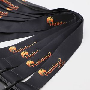 Custom Logo Polyester Holiday Lanyards Personalized Brand Detachable Safety Buckle Neck Strap Travel ID Holder Lanyard - Product Image 3
