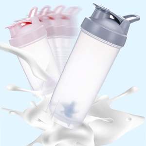 Bouteille shaker sport esthétique multicolore anti-fuite en gros, sans BPA, portable, pour protéines et milkshakes, avec mélangeur - Product Image 6