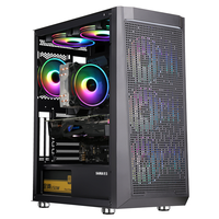 SAMA ARGB Boîtier d'effet PC Support de ventilateur de refroidissement multiple Châssis de jeu Conception en maille Ordinateur PC de jeu