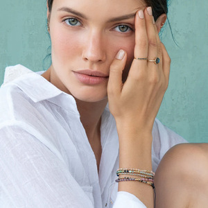 European American Fashion Women's Hand Woven Friendship <strong>Bracelet</strong> Gold <strong>Beads</strong> Semi-Precious Stone Small Beaded <strong>Bracelet</strong> - Product Image 3