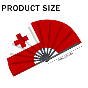 Abanicos Plegables de Plástico con la Bandera de Tonga al por Mayor, Abanico de Mano para Carnaval, Boda, Festival, Fiesta, Agencia de Viajes - Product Image 2
