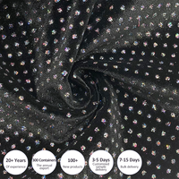 Tissu en maille côtelée lurex polyester spandex extensible à pois circulaires métalliques dorés lurex pour vêtements de filles en gros