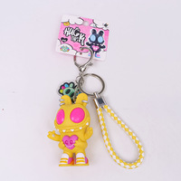 Porte-clés interactif en forme de lapin - Jouet fantaisie lumineux et sonore sensible au toucher - Pendentif original en gros