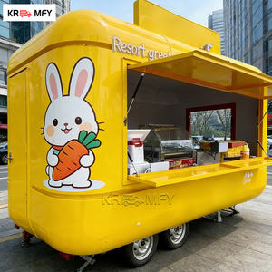 Chariot de restauration en acier inoxydable à coins arrondis résistant aux chocs avec système de suspension personnalisé pour la vente mobile de nourriture, snacks et frites - Product Image 5