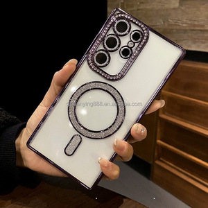 Funda de Teléfono de Lujo con Brillantes para Samsung <span class=keywords><strong>Galaxy</strong></span> <span class=keywords><strong>A18</strong></span> A08 Todos los Modelos A27 A37 A57, Funda Antigolpes con Protector de Lente de Cámara - Product Image 2
