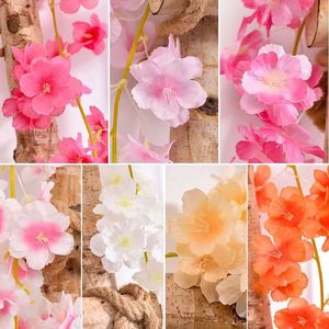Maihe Artificial Cherry Blossom <b>Vines</b> 100cm 200cm Silk Flowers Wedding Decorations Home Props - Product Image 2