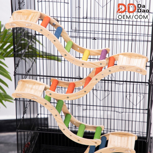 Jouets pour oiseaux de compagnie : Échelle d'escalade ondulée en bois naturel pour perroquets, perchoirs à griffer, jouet de cage pour perruches, calops et agapornis - Product Image 1