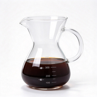 Carafe à café transparente en borosilicate de haute qualité 400ml 600ml 800ml avec filtre amovible pour le bureau