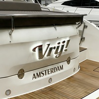 Lettres de yacht rétroéclairées en acier inoxydable 316 IP68, polies miroir personnalisées, enseigne de nom de bateau 3D à LED pour la coque du bateau, le transom
