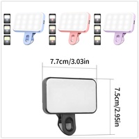 Mini Pince LED Lumière Selfie pour Téléphone Portable 3 Couleurs Lumière d'Appoint Conférence Vidéo Lumière Vidéo Portable