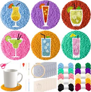 Art Work Decor Sous-verres Kits pour Débutants DIY Set Yarns Broderie Hoop Tool - Product Image 4