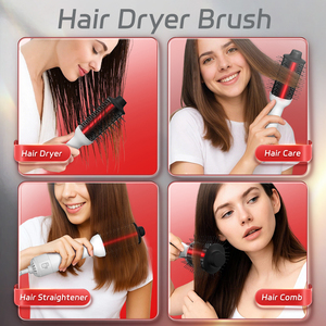 Ulelay 1000W bàn chải khí nóng hồng ngoại chuyên nghiệp 4 1 hệ thống hoàn chỉnh máy sấy thổi lượn sóng ION thiết bị chải tóc thẳng cho gia đình - Product Image 4