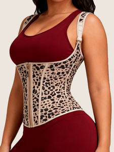 Langqin Breathable Anti-Bacterial Eco-Friendly Thick Latex Firm Control Zipper Body Shaping Leopard Print Vest Style Waist Belt - Product Image 3