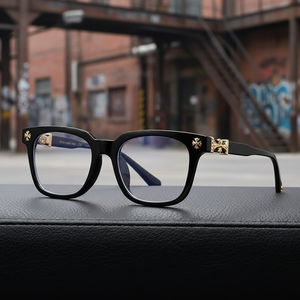 Nuevas Monturas de Gafas Cuadradas Europeas Americanas con Aro Completo para Hombre y Mujer, Lentes Planas Naranja Sólido Anti-Luz Azul, a la Moda - Product Image 3