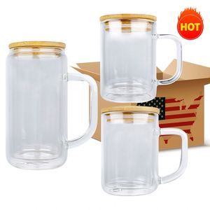 Tasses en verre à double paroi 9oz 11oz 15oz, effet boule à neige scintillante, tasse à café en verre sublimable 15oz pour impression par transfert thermique - Product Image 5