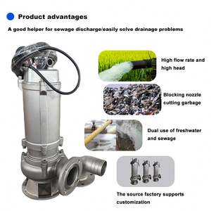 Wholesale Stainless Steel Non-clog <b>Submersible</b> Mud Sewage Dirty Water <b>Pump</b> Price for Industrial Wastewater - Product Image 2