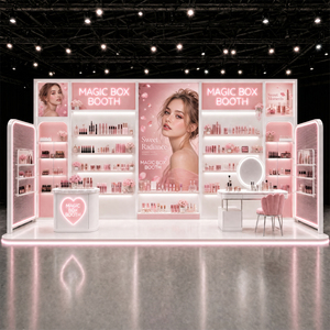 Tool Free Setup Magic Box Booth Custom Design Cosmetics Exhibition Booth Stand For Pop Up Shop USA Expo