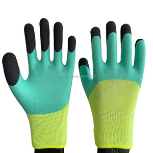 Gants en <span class=keywords><strong>latex</strong></span> de calibre 13, <span class=keywords><strong>double</strong></span> revêtement sur les doigts, gants de sécurité antidérapants, durables, respirants, pour travaux de construction, doux et confortables - Product Image 1