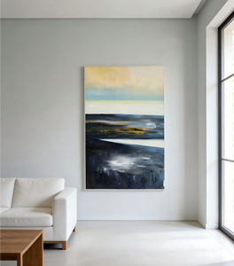 Opera d'Arte Moderna Impressionista Blu, Decorazione Murale per Casa, Dipinto a Olio su Tela, Paesaggi Marini - Product Image 1