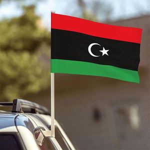 Polyester Double Stitched <b>Flag</b> of Libyan Libya Clip Onto on Car Window 12 X 18 Inch for Outdoor Country Decoration - Product Image 3