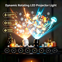 Projecteur LED de Noël à 8 motifs, intelligent, dynamique, rotatif, USB, lampe de nuit pour chambre à coucher, fête de Noël, décoration de Noël