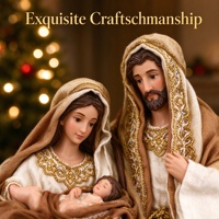 Crèche de Noël artisanale en résine, figurines décoratives et objets de collection, ensemble de 8 pièces blanc et or avec animaux