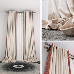 Rideaux occultants en tulle pour salon et chambre à coucher, confortables, à plis plats, Pazia, occultants, crème - Product Image 4