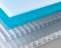 Panneau creux en polycarbonate à double paroi moderne en plastique transparent de 4 mm 8 mm avec protection UV pour serre agricole et pavillon