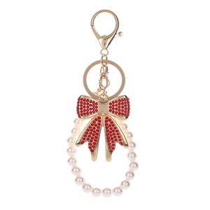 Porte-clés en forme de nœud coloré avec strass, pendentif créatif en métal pour sac de femme, porte-clés, anneau porte-clés - Product Image 6