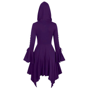 Gabardina Larga Vintage para Mujer, Capas con Capucha, Manga Larga, Dobladillo Irregular, Disfraz Punk para Halloween, Ropa Gótica Femenina - Product Image 3