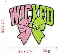 Patch brodé en chenille de grande taille, prix d'usine, nœud papillon, à repasser, broderie en chenille, patch brodé pailleté GIGI