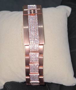 นาฬิกาข้อมือผู้ชายแฟชั่นธุรกิจ สปอร์ต หรูหรา สแตนเลสสตีล โครโนกราฟ คริสตัลแซฟไฟร์ ประดับเพชรหลากสี ระบบควอตซ์ สไตล์ฮิปฮอป - Product Image 5