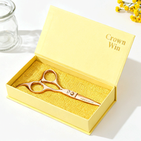 Boîtes d'emballage en papier rigide de luxe pour ciseaux de coiffure avec logo personnalisé, broderie, gaufrage, laminage mat, fermeture magnétique