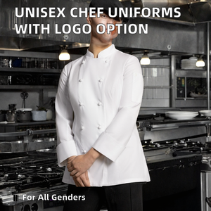 Uniformes de chef professionnels pour hommes et femmes vêtements de travail blancs à manches longues pour la cuisson Restaurant Hôtel Logo brodé - Product Image 2