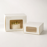 Boîtes d'emballage personnalisées pour gâteaux mousse avec fenêtre transparente en PVC, impression offset, conformes aux normes alimentaires