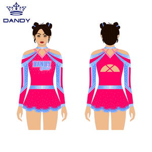 Conjuntos de uniformes de porristas listos para el escenario, aspecto glamoroso, tela duradera, entrega rápida - Product Image 4